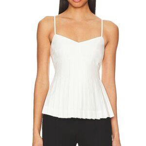 Elegant White Pleated Women's Top